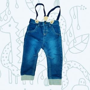 Cat & Jack Suspender Overall Cuffed Jeans